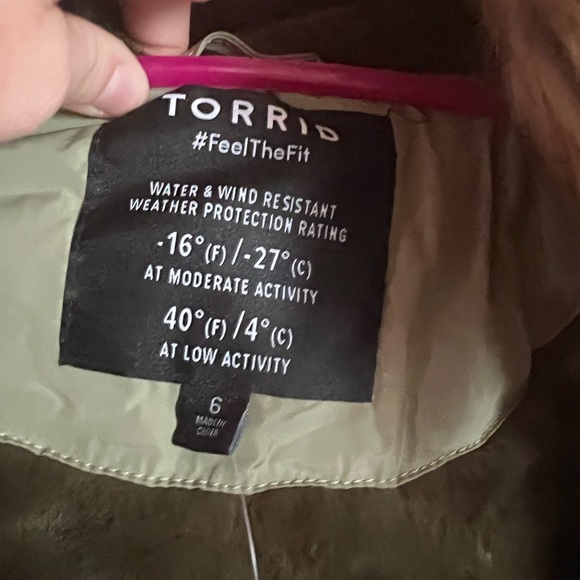 Brand new with tags, sage green Torrid winter coat. Size 6. Mid length coat. - Picture 2 of 6